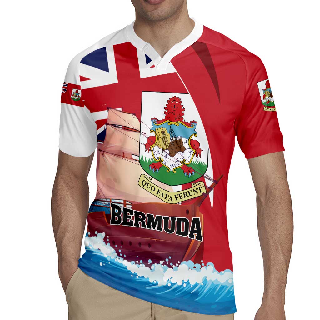 Personalised Bermuda Rugby Jersey Quo Fata Ferunt - Wonder Print Shop