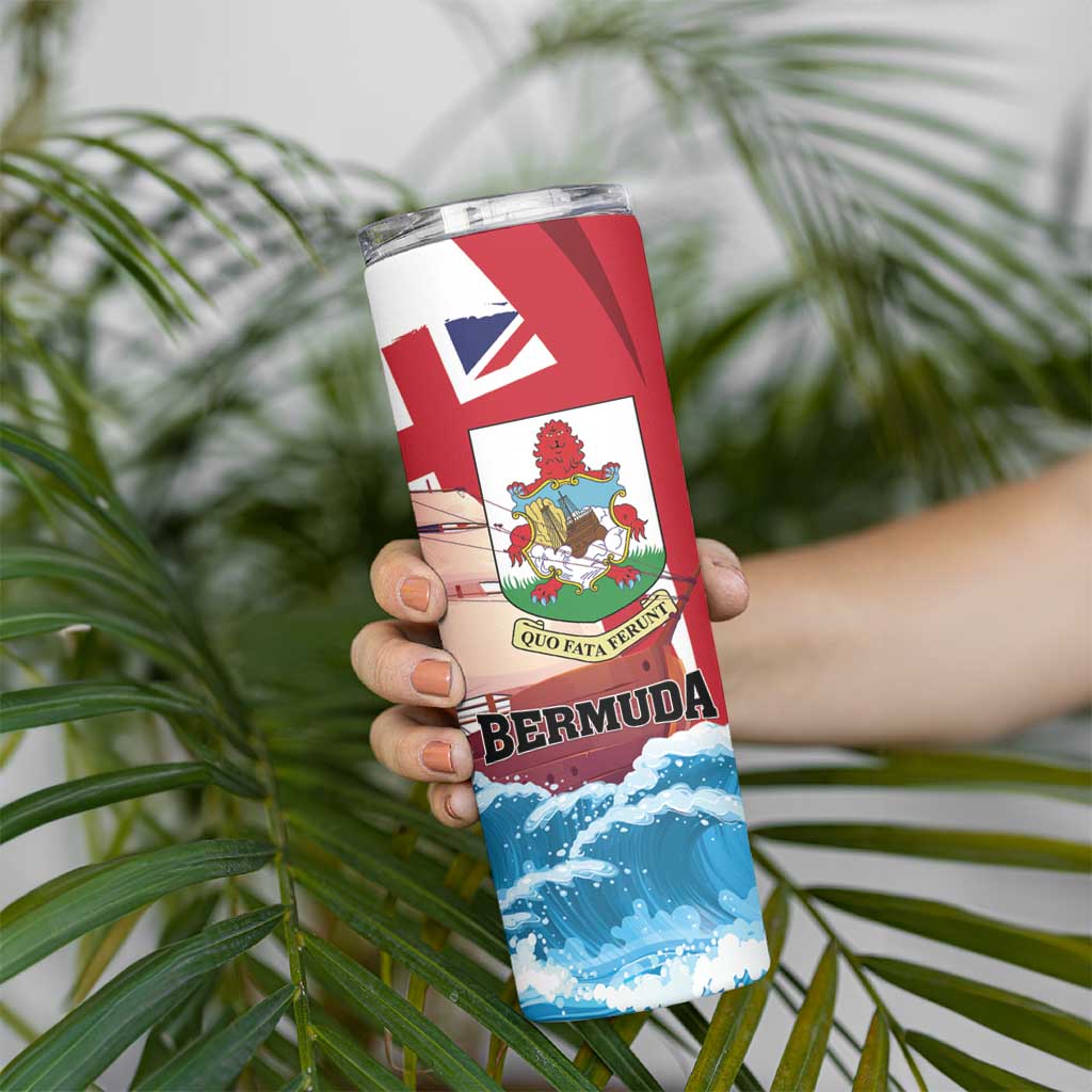 Personalised Bermuda Skinny Tumbler Quo Fata Ferunt - Wonder Print Shop