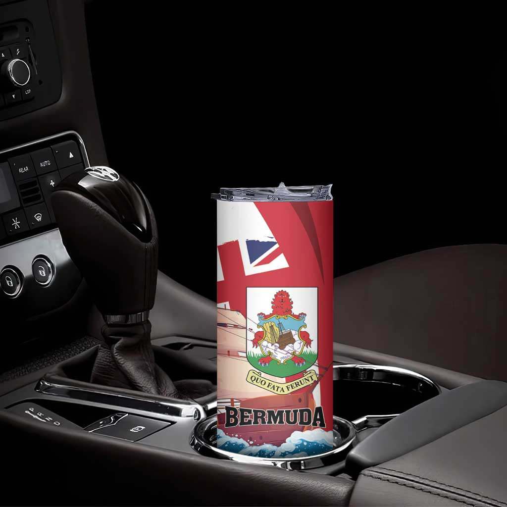 Personalised Bermuda Skinny Tumbler Quo Fata Ferunt - Wonder Print Shop