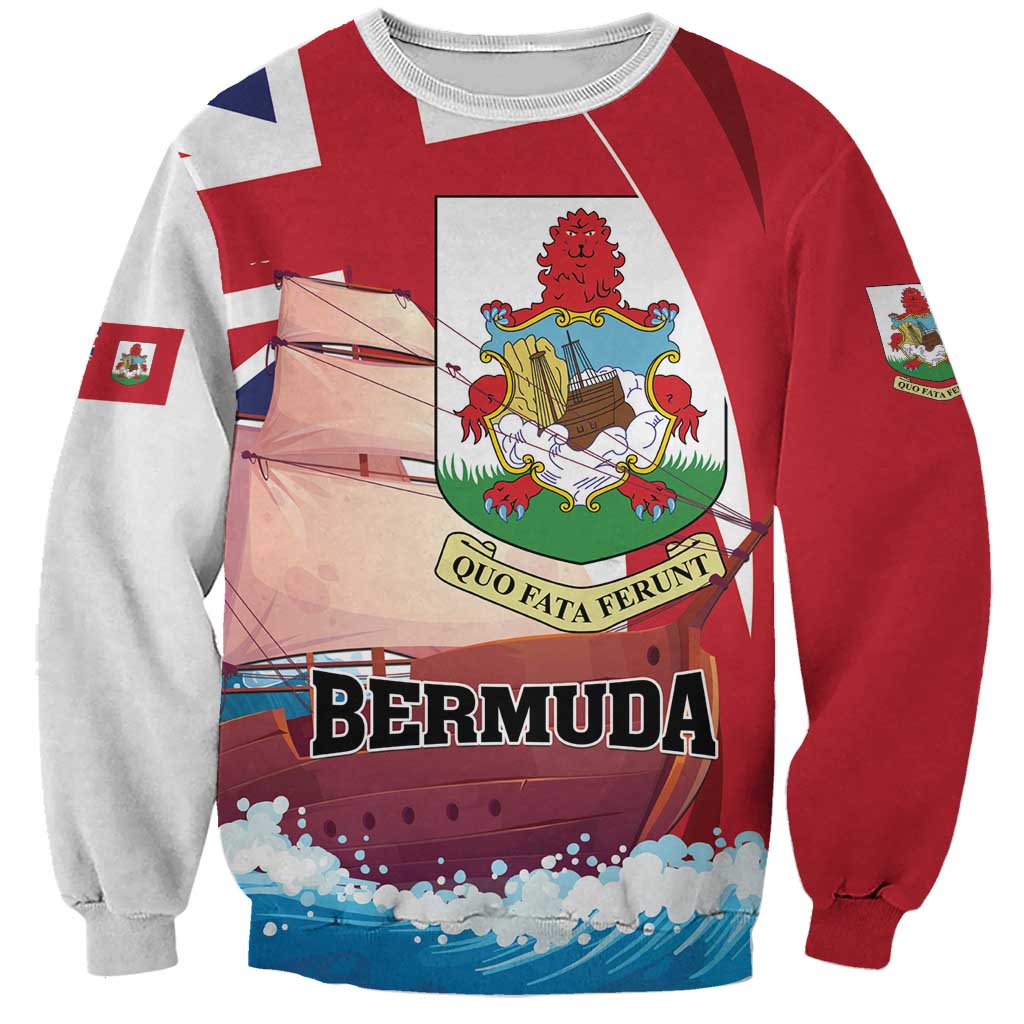 Personalised Bermuda Sweatshirt Quo Fata Ferunt - Wonder Print Shop