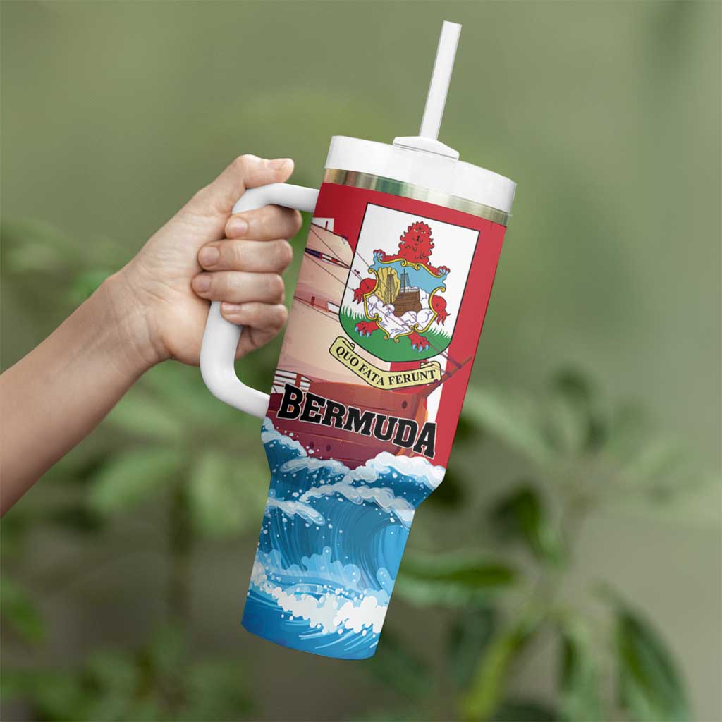 Personalised Bermuda Tumbler With Handle Quo Fata Ferunt - Wonder Print Shop