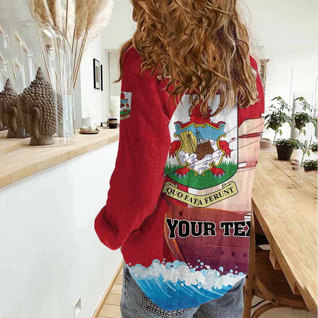 Personalised Bermuda Women Casual Shirt Quo Fata Ferunt - Wonder Print Shop