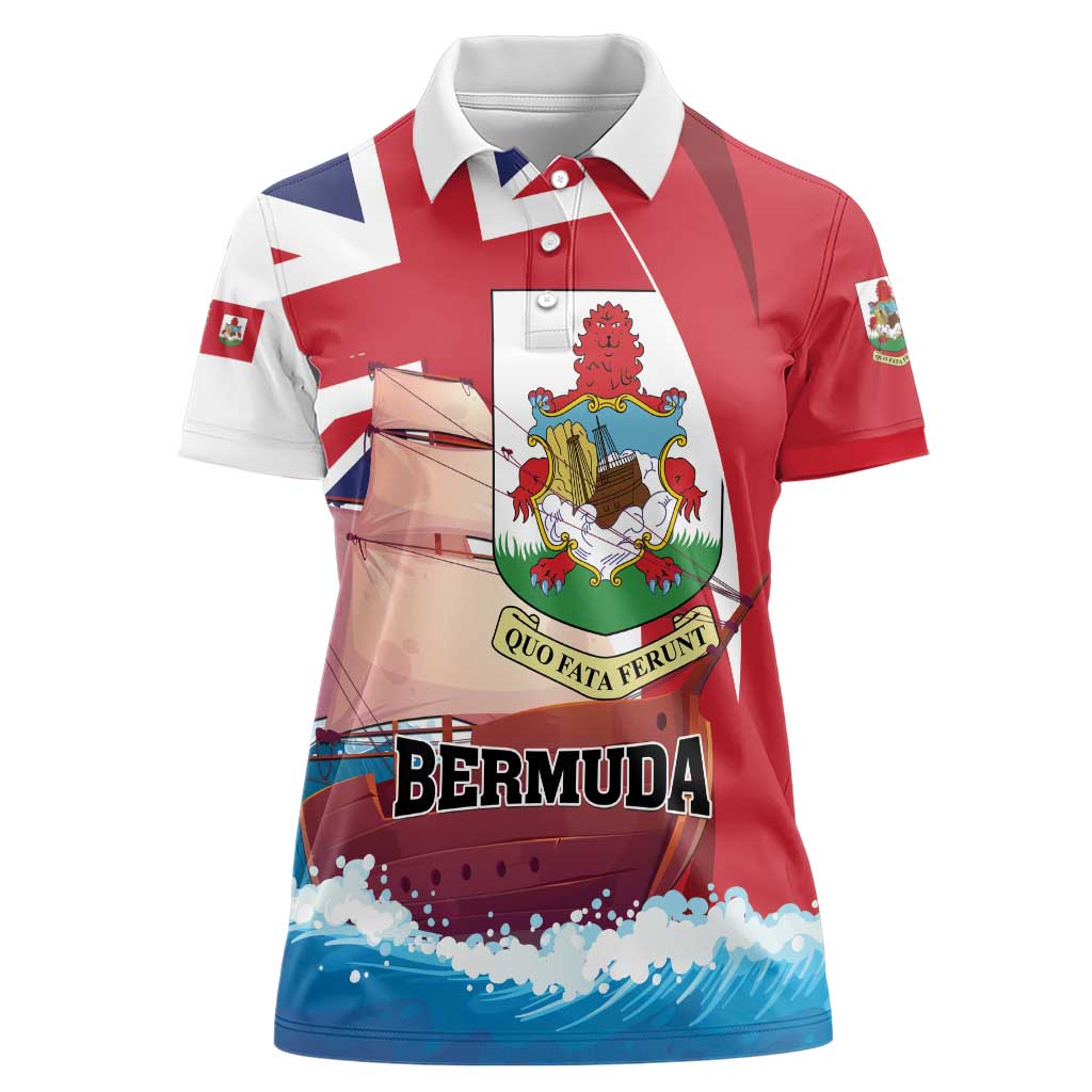 Personalised Bermuda Women Polo Shirt Quo Fata Ferunt - Wonder Print Shop