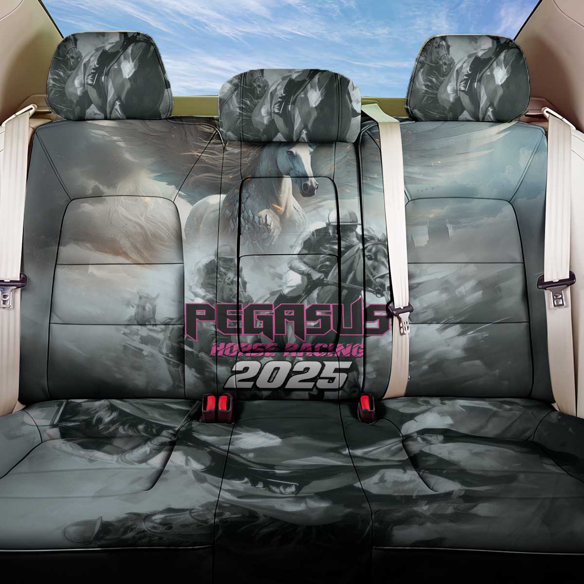 Pegasus Horse Racing 2025 Back Car Seat Cover Soar to Victory