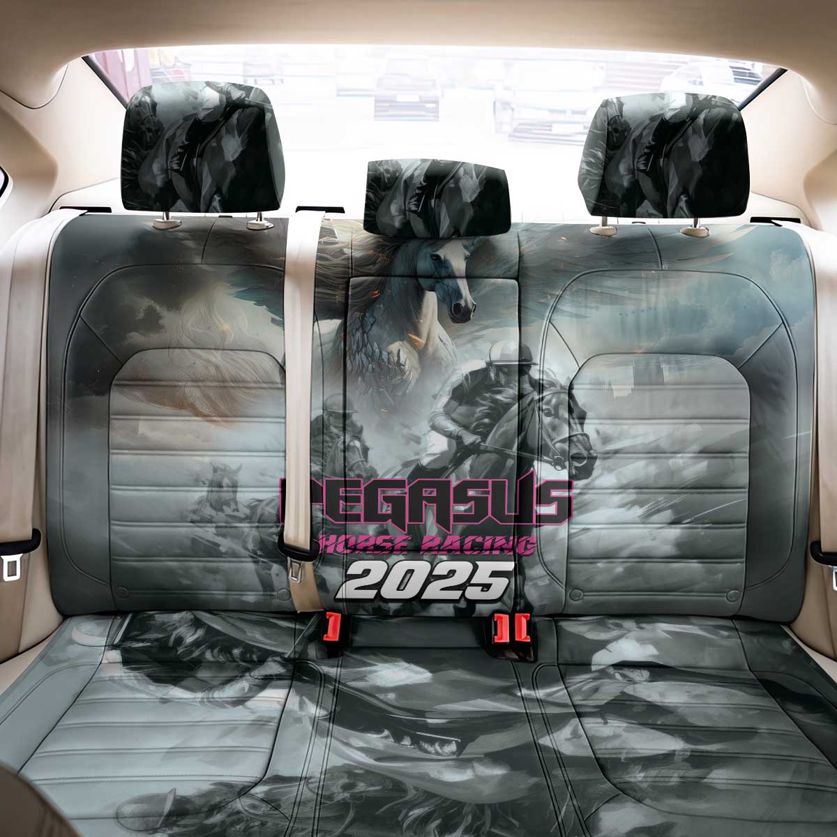 Pegasus Horse Racing 2025 Back Car Seat Cover Soar to Victory