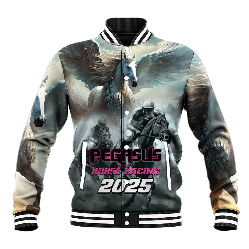 Personalized Pegasus Horse Racing 2025 Baseball Jacket Soar to Victory