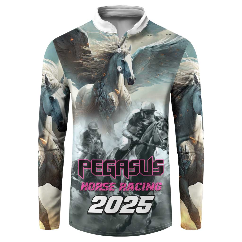 Personalized Pegasus Horse Racing 2025 Button Sweatshirt Soar to Victory