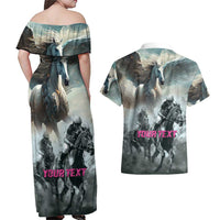 Personalized Pegasus Horse Racing 2025 Couples Matching Off Shoulder Maxi Dress and Hawaiian Shirt Soar to Victory