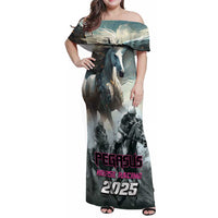 Personalized Pegasus Horse Racing 2025 Family Matching Off Shoulder Maxi Dress and Hawaiian Shirt Soar to Victory - Wonder Print Shop