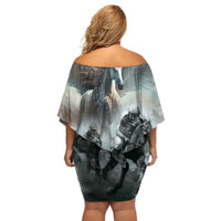 Personalized Pegasus Horse Racing 2025 Family Matching Off Shoulder Short Dress and Hawaiian Shirt Soar to Victory - Wonder Print Shop