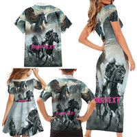 Personalized Pegasus Horse Racing 2025 Family Matching Short Sleeve Bodycon Dress and Hawaiian Shirt Soar to Victory - Wonder Print Shop