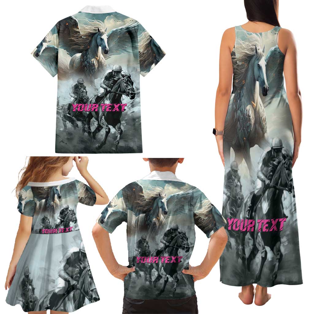 Personalized Pegasus Horse Racing 2025 Family Matching Tank Maxi Dress and Hawaiian Shirt Soar to Victory - Wonder Print Shop