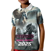 Personalized Pegasus Horse Racing 2025 Kid Polo Shirt Soar to Victory - Wonder Print Shop