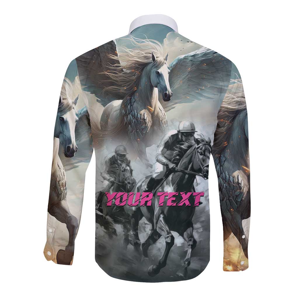 Personalized Pegasus Horse Racing 2025 Long Sleeve Button Shirt Soar to Victory