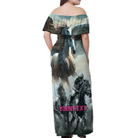 Personalized Pegasus Horse Racing 2025 Off Shoulder Maxi Dress Soar to Victory - Wonder Print Shop