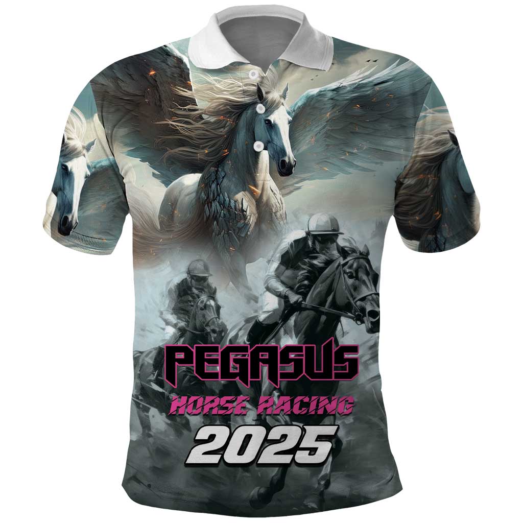 Personalized Pegasus Horse Racing 2025 Polo Shirt Soar to Victory - Wonder Print Shop