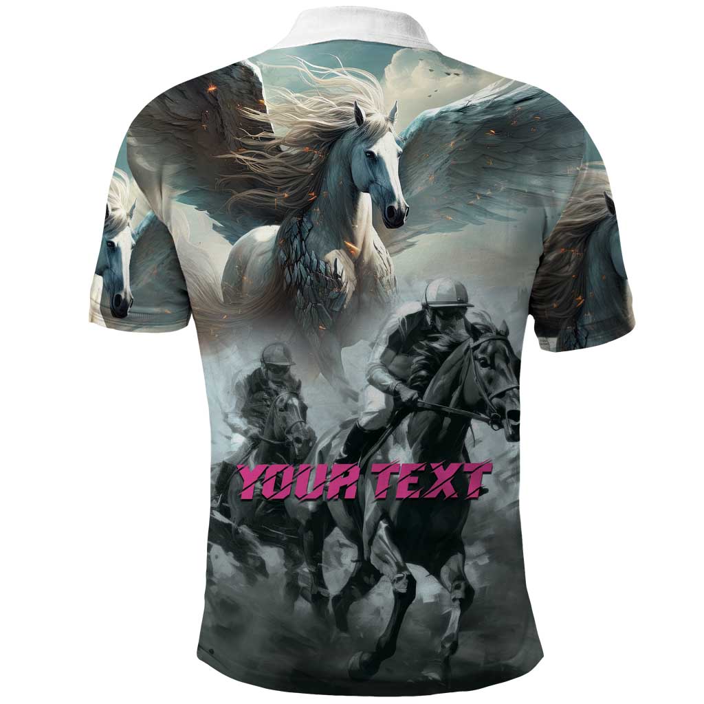 Personalized Pegasus Horse Racing 2025 Polo Shirt Soar to Victory - Wonder Print Shop