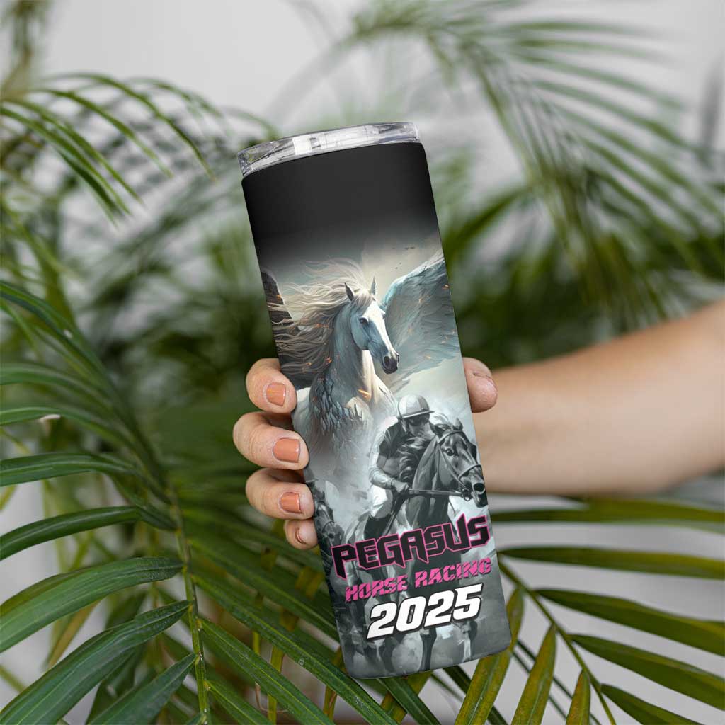 Personalized Pegasus Horse Racing 2025 Skinny Tumbler Soar to Victory - Wonder Print Shop
