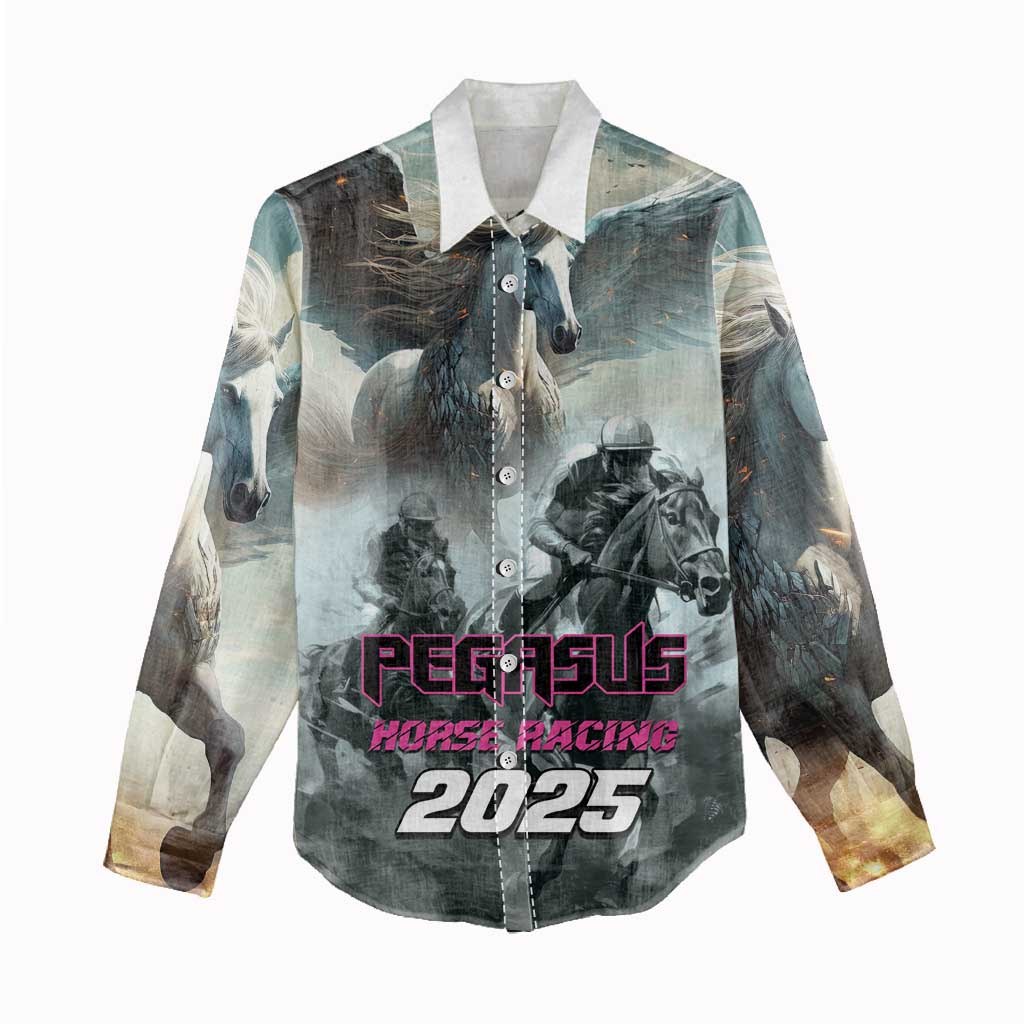 Personalized Pegasus Horse Racing 2025 Women Casual Shirt Soar to Victory - Wonder Print Shop