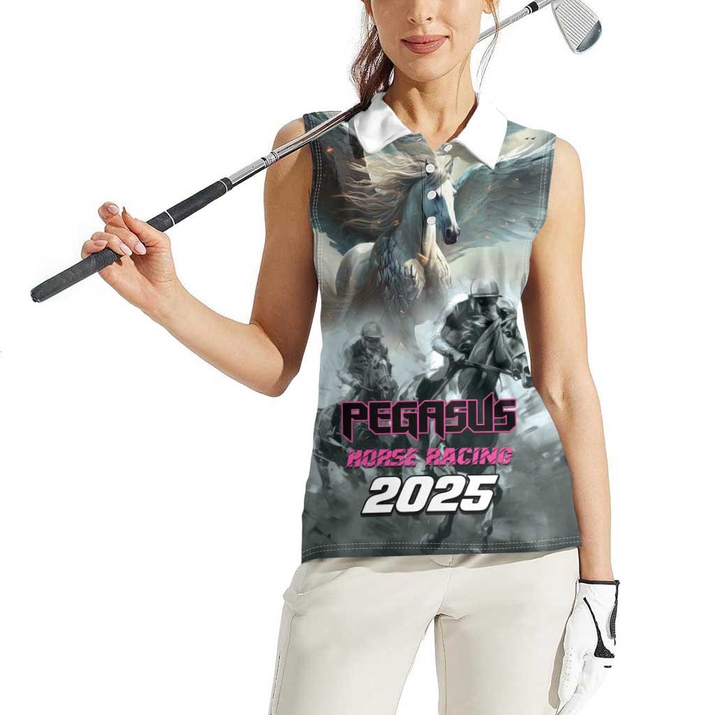 Personalized Pegasus Horse Racing 2025 Women Sleeveless Polo Shirt Soar to Victory - Wonder Print Shop