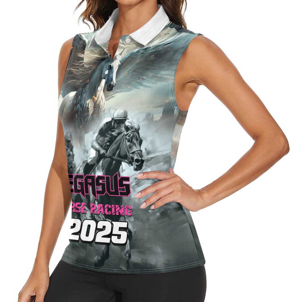 Personalized Pegasus Horse Racing 2025 Women Sleeveless Polo Shirt Soar to Victory - Wonder Print Shop