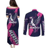 Personalized Pegasus Horse Racing 2025 Couples Matching Puletasi and Long Sleeve Button Shirt Where Champions Rise