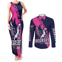 Personalized Pegasus Horse Racing 2025 Couples Matching Tank Maxi Dress and Long Sleeve Button Shirt Where Champions Rise
