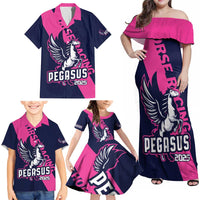 Personalized Pegasus Horse Racing 2025 Family Matching Off Shoulder Maxi Dress and Hawaiian Shirt Where Champions Rise - Wonder Print Shop