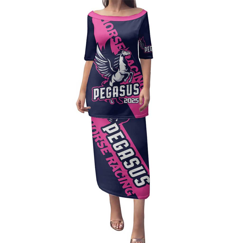 Personalized Pegasus Horse Racing 2025 Family Matching Puletasi and Hawaiian Shirt Where Champions Rise