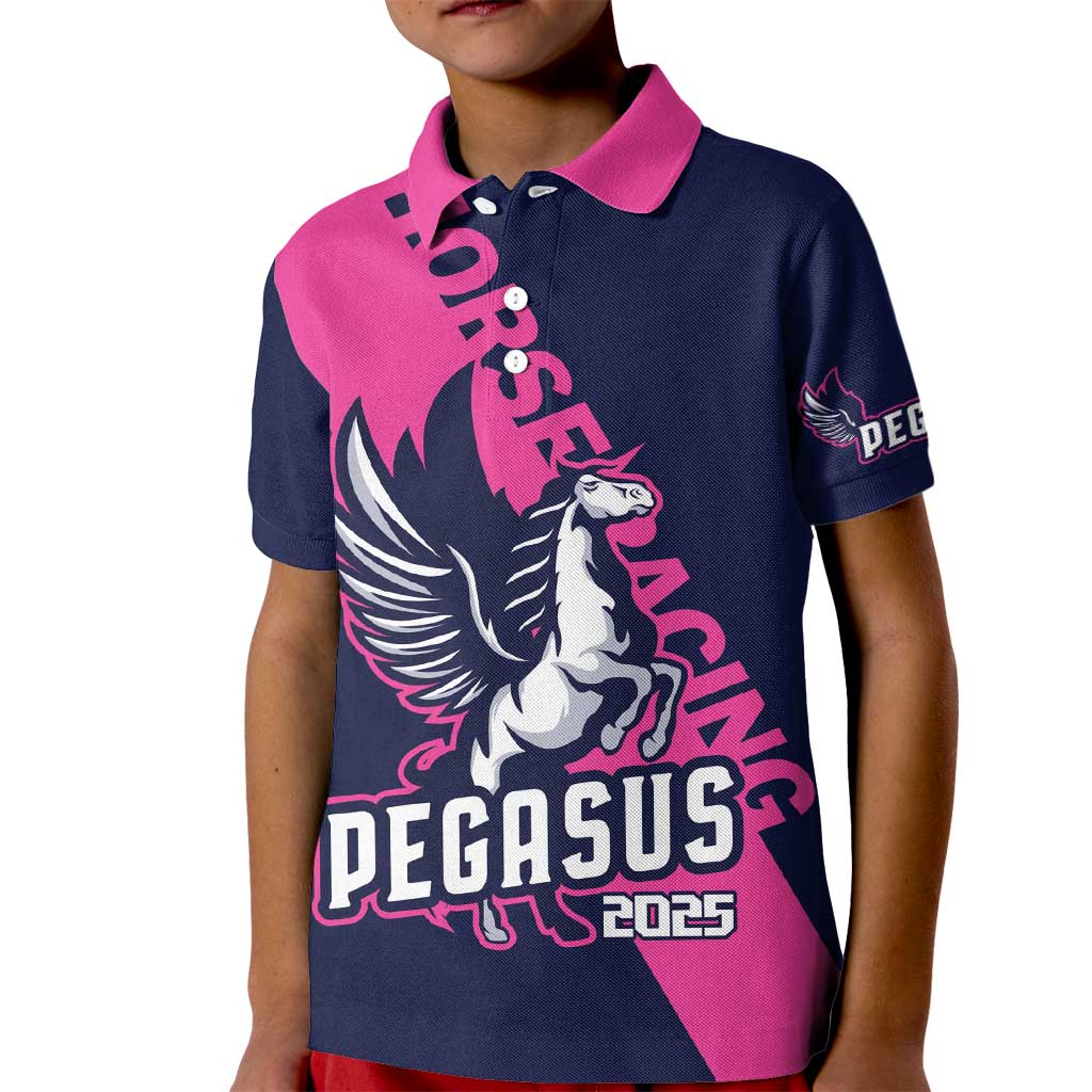Personalized Pegasus Horse Racing 2025 Kid Polo Shirt Where Champions Rise - Wonder Print Shop