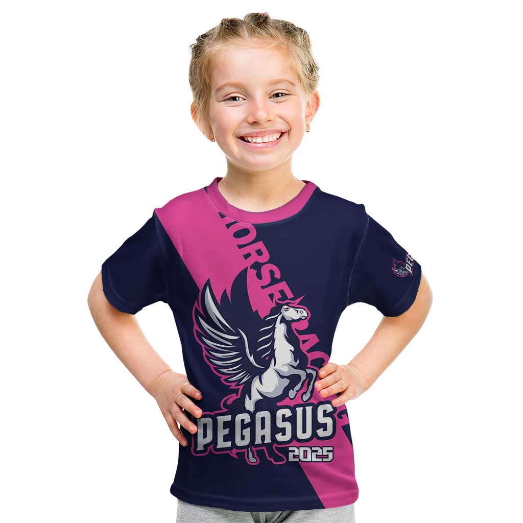 Personalized Pegasus Horse Racing 2025 Kid T Shirt Where Champions Rise - Wonder Print Shop