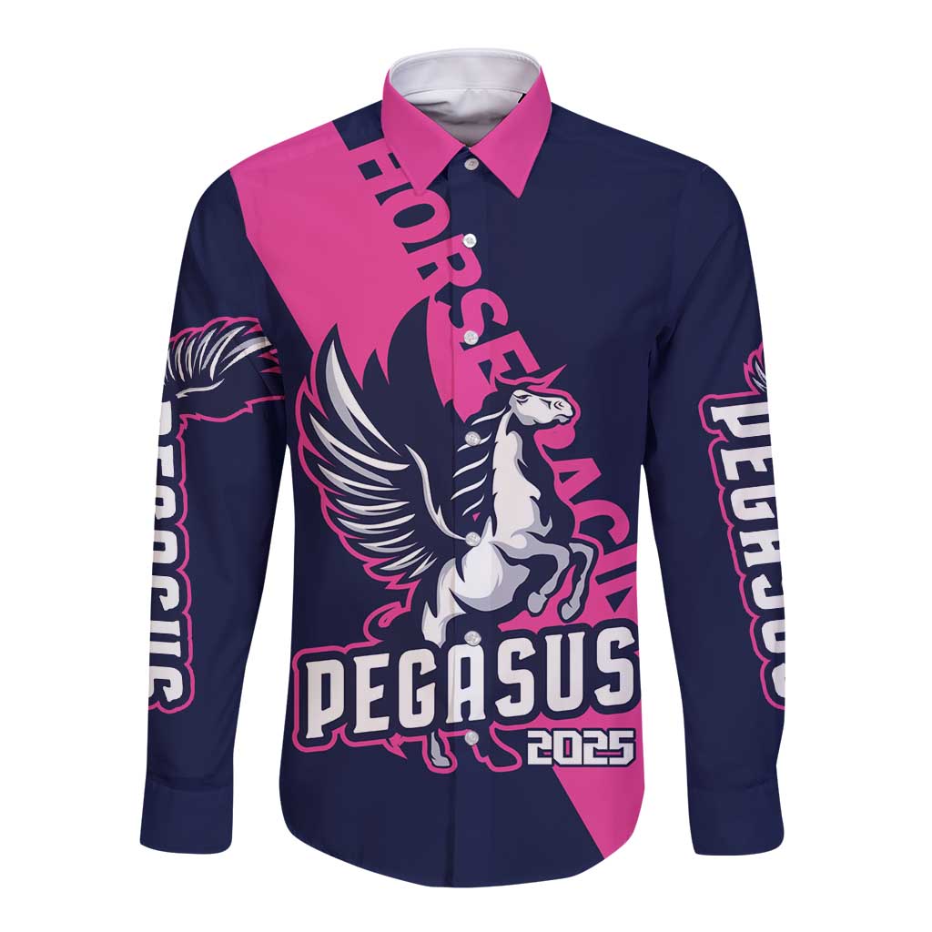 Personalized Pegasus Horse Racing 2025 Long Sleeve Button Shirt Where Champions Rise