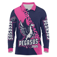 Personalized Pegasus Horse Racing 2025 Long Sleeve Polo Shirt Where Champions Rise - Wonder Print Shop