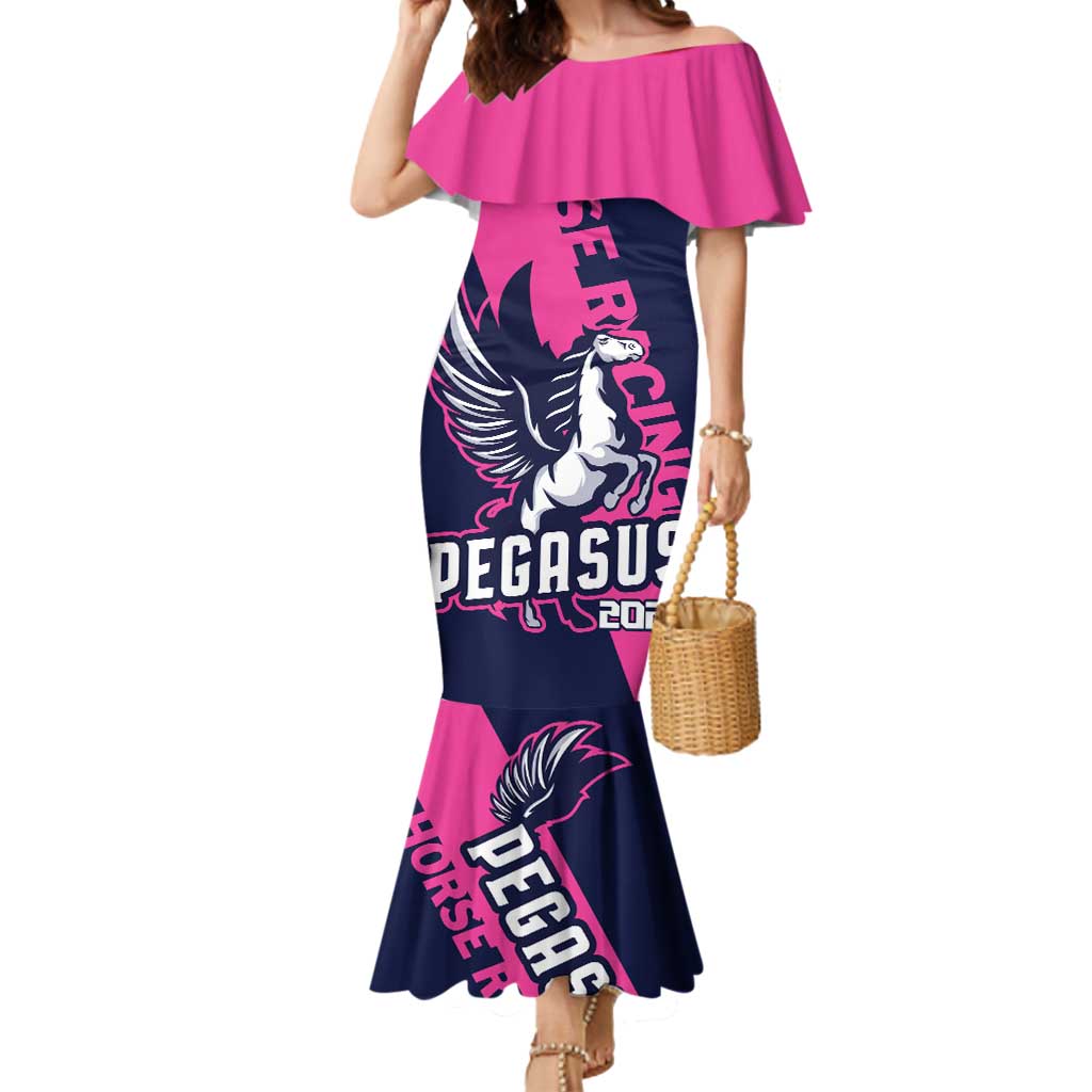 Personalized Pegasus Horse Racing 2025 Mermaid Dress Where Champions Rise - Wonder Print Shop