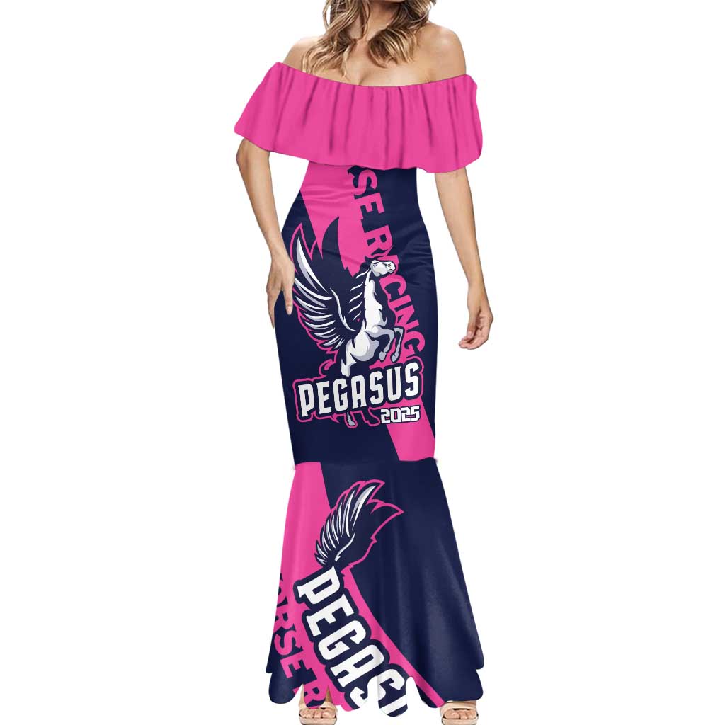 Personalized Pegasus Horse Racing 2025 Mermaid Dress Where Champions Rise - Wonder Print Shop