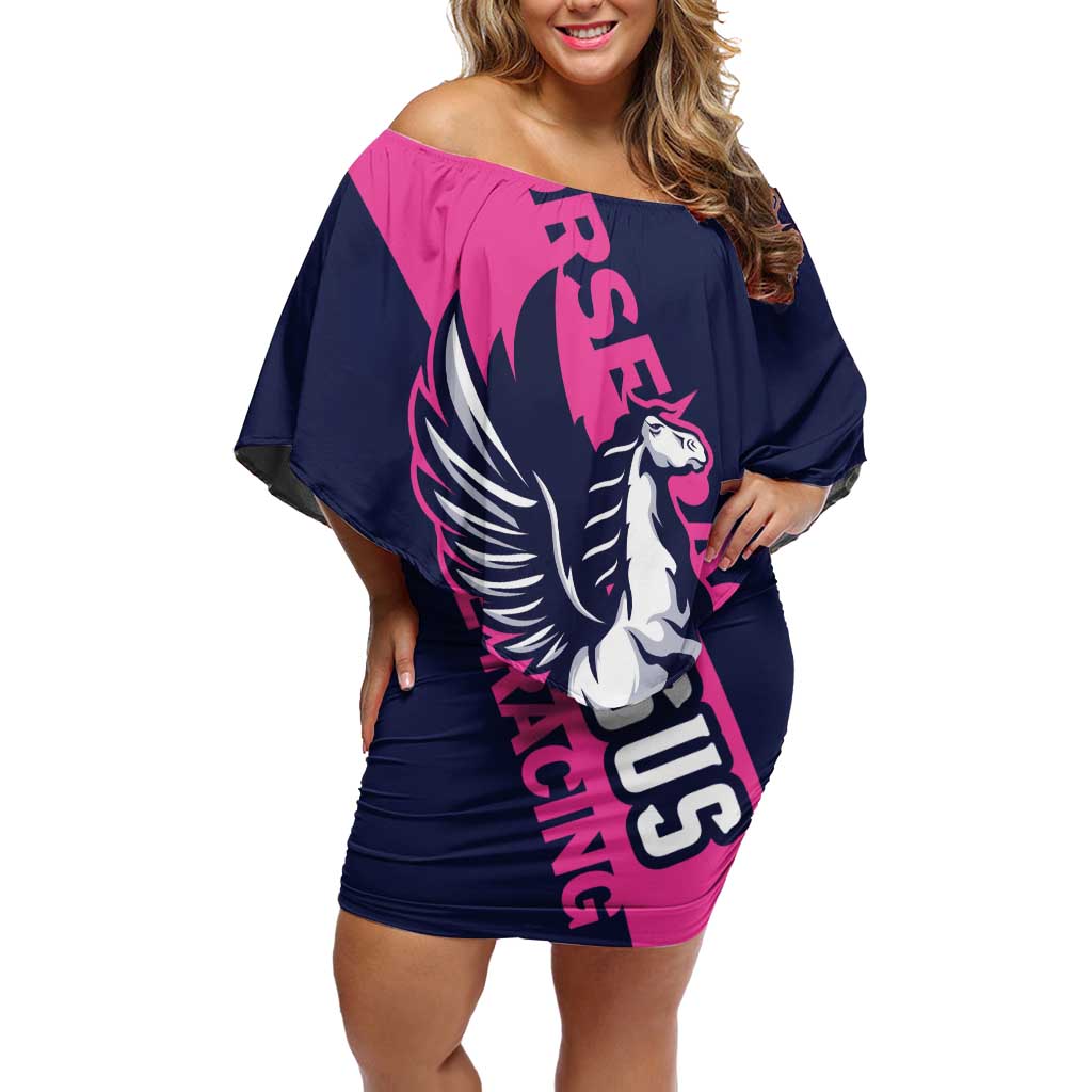 Personalized Pegasus Horse Racing 2025 Off Shoulder Short Dress Where Champions Rise - Wonder Print Shop