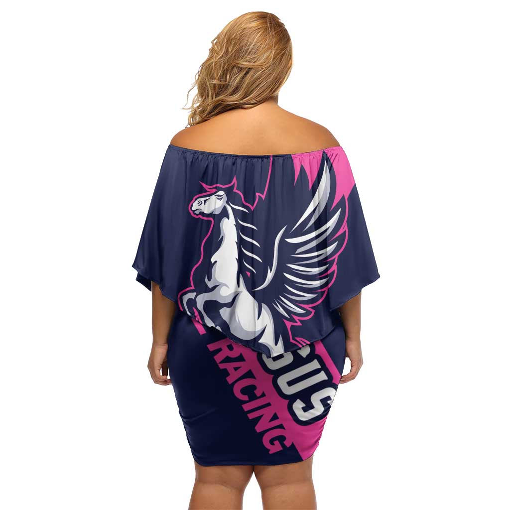 Personalized Pegasus Horse Racing 2025 Off Shoulder Short Dress Where Champions Rise - Wonder Print Shop