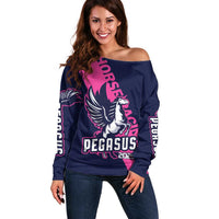 Personalized Pegasus Horse Racing 2025 Off Shoulder Sweater Where Champions Rise - Wonder Print Shop