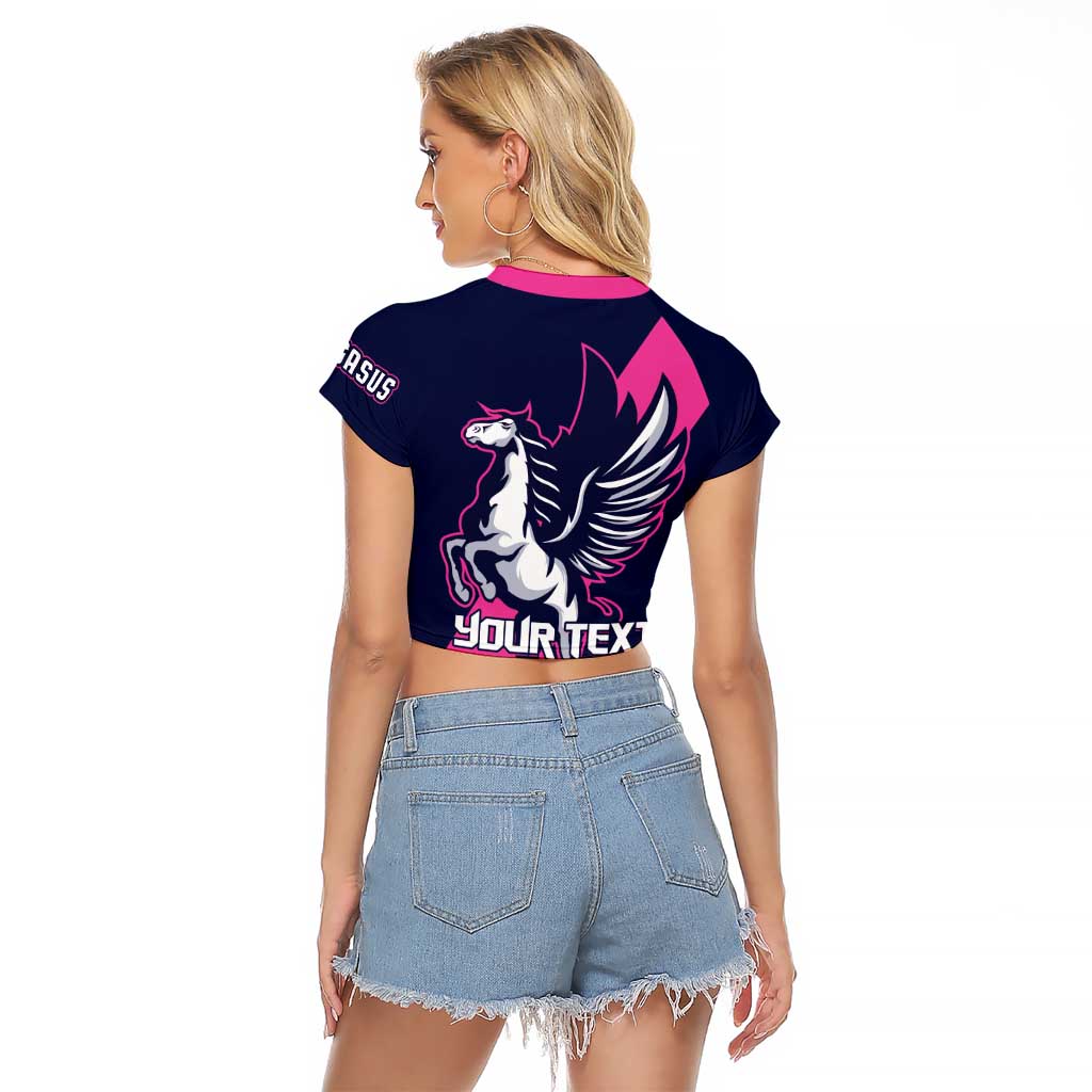 Personalized Pegasus Horse Racing 2025 Raglan Cropped T Shirt Where Champions Rise - Wonder Print Shop