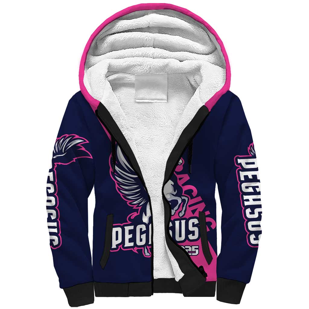 Personalized Pegasus Horse Racing 2025 Sherpa Hoodie Where Champions Rise - Wonder Print Shop
