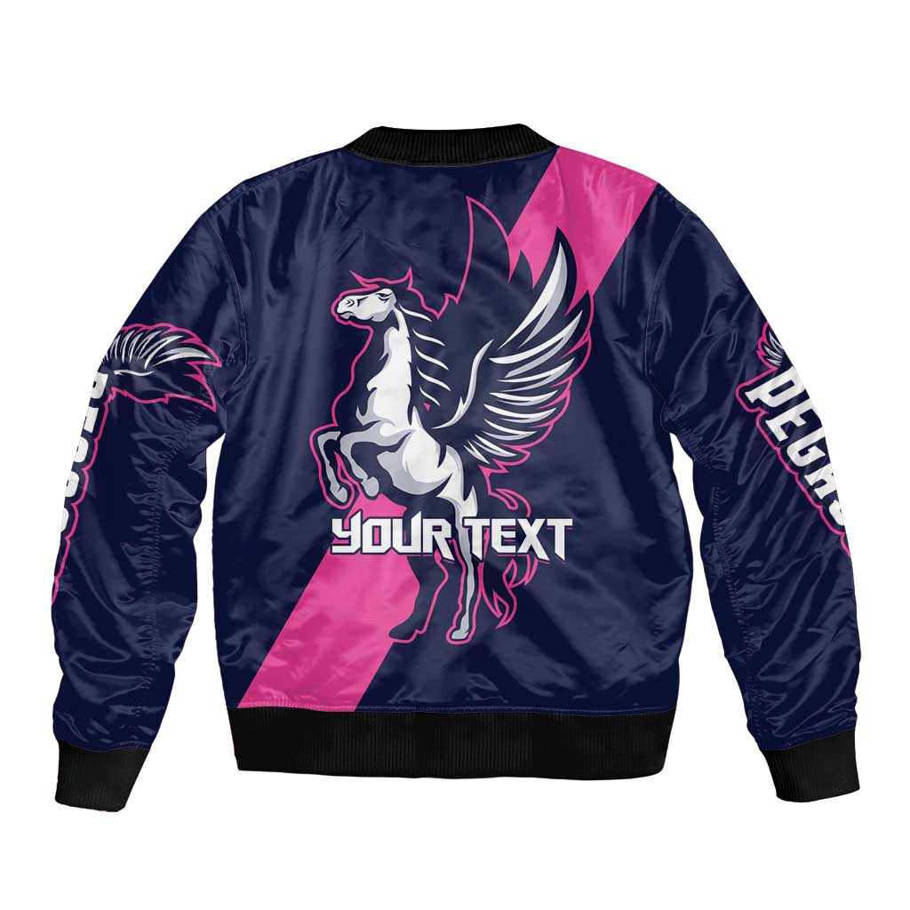 Personalized Pegasus Horse Racing 2025 Sleeve Zip Bomber Jacket Where Champions Rise - Wonder Print Shop
