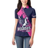 Personalized Pegasus Horse Racing 2025 Women Polo Shirt Where Champions Rise - Wonder Print Shop
