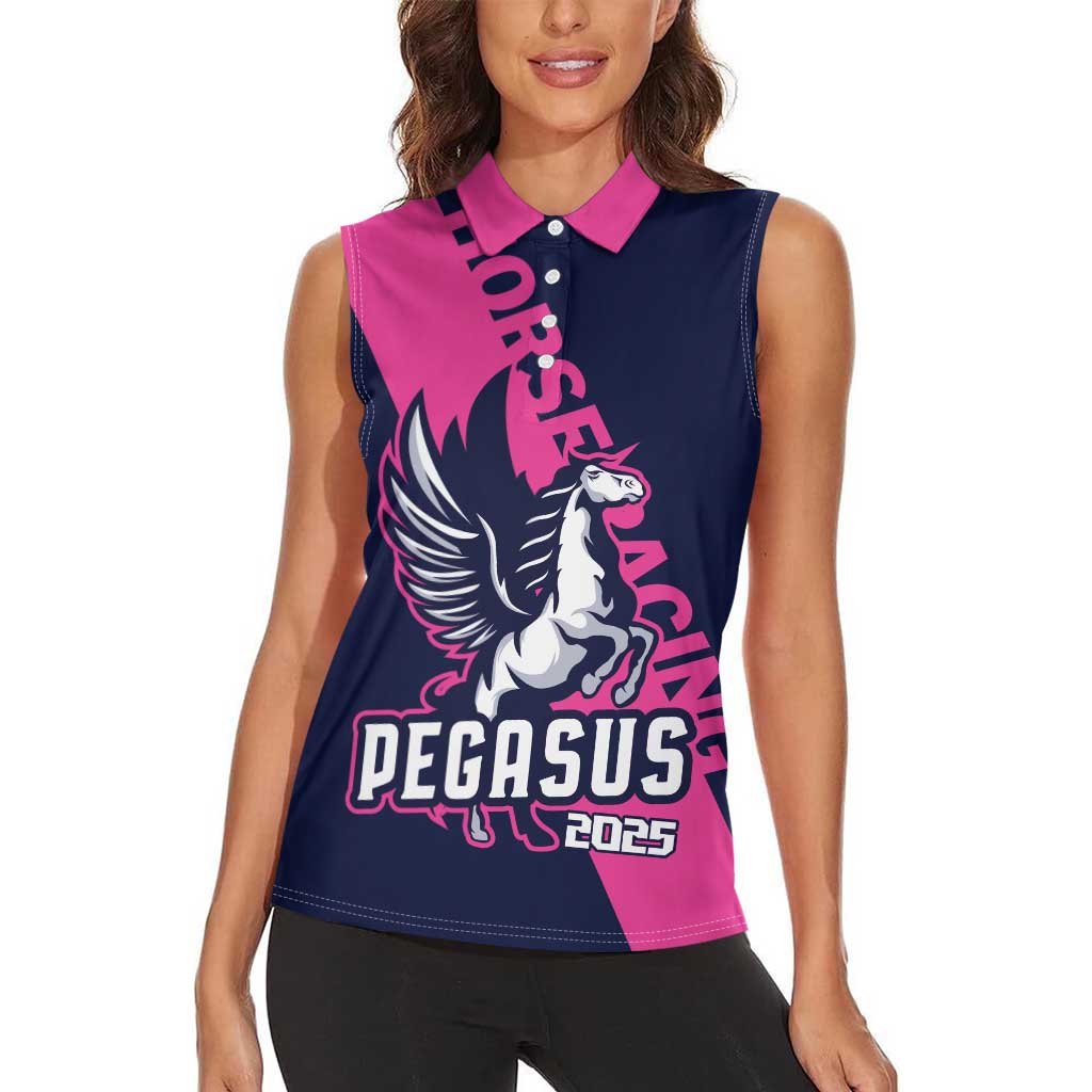 Personalized Pegasus Horse Racing 2025 Women Sleeveless Polo Shirt Where Champions Rise - Wonder Print Shop
