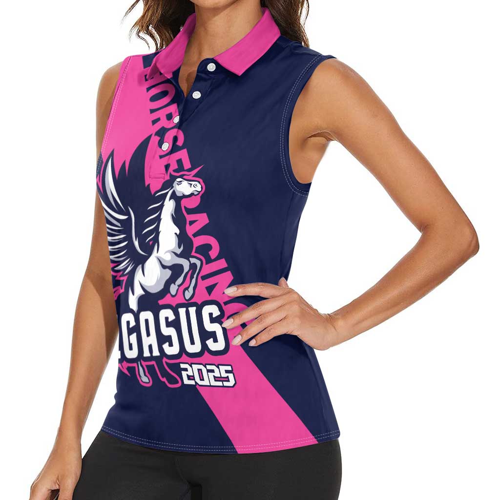 Personalized Pegasus Horse Racing 2025 Women Sleeveless Polo Shirt Where Champions Rise - Wonder Print Shop