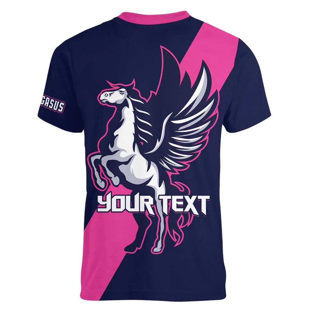Personalized Pegasus Horse Racing 2025 Women V-Neck T-Shirt Where Champions Rise - Wonder Print Shop