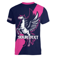 Personalized Pegasus Horse Racing 2025 Women V-Neck T-Shirt Where Champions Rise - Wonder Print Shop