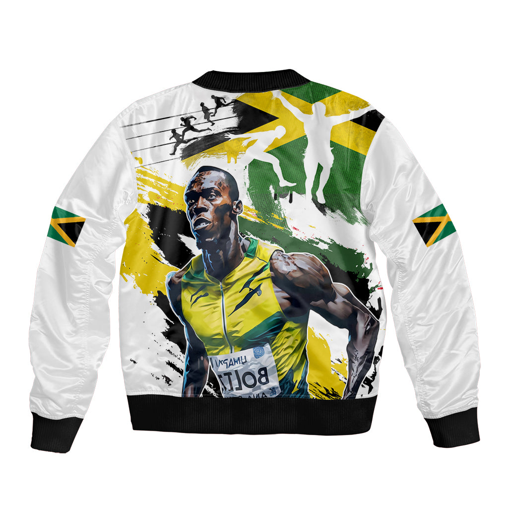 Jamaica Bomber Jacket Proud to be Lightning Bolt - Wonder Print Shop