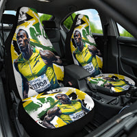 Jamaica Car Seat Cover Proud to be Lightning Bolt - Wonder Print Shop