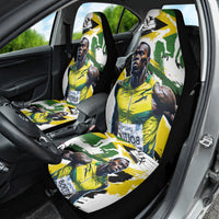 Jamaica Car Seat Cover Proud to be Lightning Bolt - Wonder Print Shop
