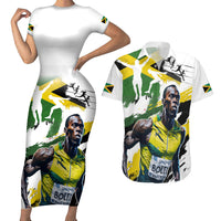 Jamaica Couples Matching Short Sleeve Bodycon Dress and Hawaiian Shirt Proud to be Lightning Bolt - Wonder Print Shop